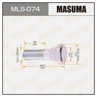 Шпилька колесная M12x1.25(R) MASUMA MLS-074 1422882964 XL5 U4O