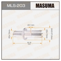 Шпилька колесная M22x1.5(R), M20x1.5(R) MASUMA MLS-203 1422882991 FV B4KJ