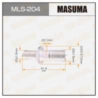 Шпилька колесная M22x1.5(R), M20x1.5(L) MASUMA VUOC 6Y MLS-204 1422882990