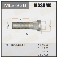 Шпилька колесная M12x1.25(R) MASUMA Z Y77N 1422878832 MLS-236