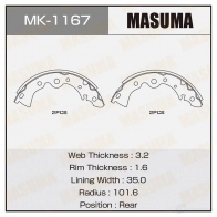 Колодки тормозные барабанные MASUMA PO 6KWB 1420577400 MK-1167 4560116980505