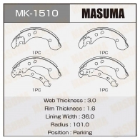 Колодки тормозные барабанные MASUMA 4560116981779 1422881858 MK-1510 B IWUFCP