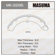 Колодки тормозные барабанные MASUMA MK-2295 1422881754 0 CC3S 4560116980703