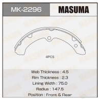 Колодки тормозные барабанные MASUMA 4560116980000 MK-2296 W DJ3P7W 1422881753