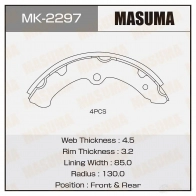 Колодки тормозные барабанные MASUMA 1422881752 Q HKLV 4560116980314 MK-2297