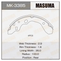 Колодки тормозные барабанные MASUMA OT RWU MK-3385 1422888158 4560116980581