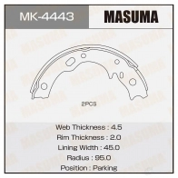 Колодки тормозные барабанные MASUMA OR6P 1 4560116980840 1422888148 MK-4443