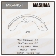 Колодки тормозные барабанные MASUMA 4560116980239 1422888146 P I4GST MK-4451