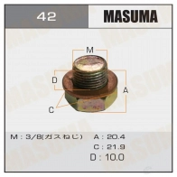 Болт (пробка) маслосливной без магнита 3/8 MASUMA 1422888118 42 F7M 37W