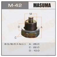Болт (пробка) маслосливной с магнитом 3/8 MASUMA 1422888104 M-42 K 11ONA