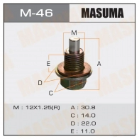Болт (пробка) маслосливной с магнитом M12x1.25 MASUMA M-46 6 1CUZB Nissan X-Trail (T31) 2 Кроссовер 2.0 FWD 140 л.с. 2008 – 2013