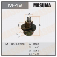 Болт (пробка) маслосливной с магнитом M12x1.25 MASUMA M-49 Toyota Highlander (XU20) 1 2000 – 2007 Q1W V4