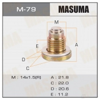 Болт (пробка) маслосливной с магнитом M14x1.5 MASUMA 1422888121 M-79 MNX 2LI