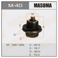 Болт (пробка) маслосливной с магнитом M18x1.5 MASUMA M-40 1422888107 S 6HLL3