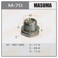 Болт (пробка) маслосливной с магнитом M18x1.5 MASUMA 1422888098 M-70 4XUD Q0
