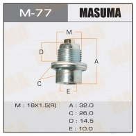 Болт (пробка) маслосливной с магнитом M18x1.5 MASUMA M-77 Honda Legend 4 (KB) Седан 3.5 VTEC V6 (KB1) 300 л.с. 2004 – 2009 Z AS2T