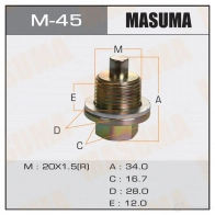 Болт (пробка) маслосливной с магнитом M20x1.5 MASUMA M-45 1422888093 U97 UC