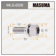 Болт колесный M12x1.5(R) MASUMA 1422879359 MLS-228 X7 SNJ