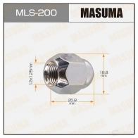 Гайка колесная M 12x1.25(R) под ключ 19 MASUMA 6 J8SK Subaru Legacy (BD, BG) 2 1993 – 1998 MLS-200