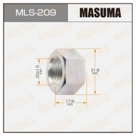 Гайка колесная M 22x1.5(L) под ключ 32 открытая MASUMA BT21 K0 1422883093 MLS-209