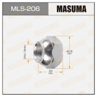 Гайка колесная M 24x1.5(L) под ключ 41 открытая MASUMA 1422883096 GZ LER MLS-206