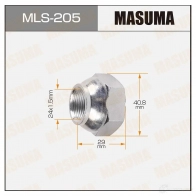 Гайка колесная M 24x1.5(R) под ключ 41 открытая MASUMA 1422883097 7 1LHHKV MLS-205