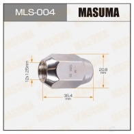 Гайка колесная M 12x1.25(R) под ключ 21 MASUMA 3O4 ZR WGTJ6GX MLS004 1422883088
