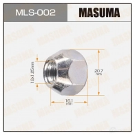 Гайка колесная M12x1.25(R) под ключ 21 открытая MASUMA Nissan Teana (J32) 2 Седан 2.5 182 л.с. 2009 – 2011 MLS-002 JY03 8PO