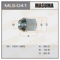 Гайка колесная M 12x1.5(R) под ключ 19, открытая MASUMA 9 6BCTPI JTZSDF MLS041 1422883110