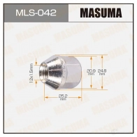 Гайка колесная M 12x1.5(R) под ключ 21, открытая MASUMA 1KPTM 7S MLS042 2L9XSPQ 1422883109