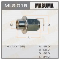 Гайка колесная M 14x1.5(R) под ключ 21, с шайбой 30мм MASUMA 1UQ7EC 1422883073 SK LYKC MLS018