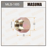 Гайка колесная M14x1.5(R) под ключ 23 открытая MASUMA 1422883102 EBX6 W8V MLS-165