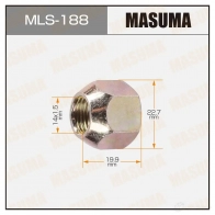 Гайка колесная M14x1.5(R) под ключ 23 открытая MASUMA MLS-188 1422883101 JHPYVQ 5