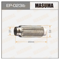 Гофра глушителя Innerbraid 51x200 усиленная MASUMA 1422887954 EP023IB 7406UG H