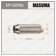 Гофра глушителя Innerbraid 51x220 усиленная MASUMA 7 FY1L EP025IB 1422887950