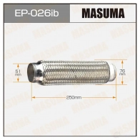 Гофра глушителя Innerbraid 51x250 усиленная MASUMA S3 9H4F EP026IB 1422887948