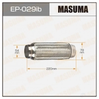 Гофра глушителя Innerbraid 54x220 усиленная MASUMA EP029IB U 56AJQN 1422887941