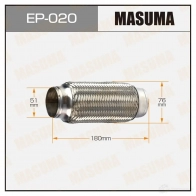 Гофра глушителя Interlock 51x180 MASUMA 2U7ATV T EP020 1422887959