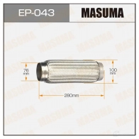 Гофра глушителя Interlock 76x280 MASUMA 1422887918 UU MBL EP043