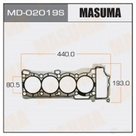 Двухслойная прокладка ГБЦ (металл-эластомер) толщина 0,50мм MASUMA 1422887982 XMN3K TI MD-02019S