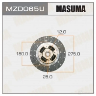 Диск сцепления MASUMA MZD065U 1422881930 M3XV L