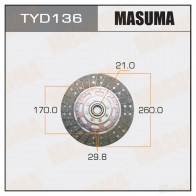 Диск сцепления MASUMA Toyota Land Cruiser Prado Z 9V4W7 TYD136