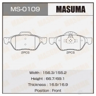 Колодки тормозные дисковые MASUMA MS-0109 4560116722754 8V11 X 1420938993