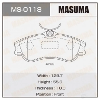 Колодки тормозные дисковые MASUMA 1422881733 4560116722747 4A5SEA I MS-0118