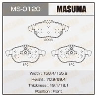 Колодки тормозные дисковые MASUMA 1422881731 B CP4D 4560116723010 MS-0120