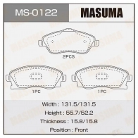 Колодки тормозные дисковые MASUMA O4N 2K MS-0122 1422881730 4560116722792