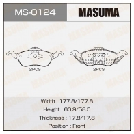 Колодки тормозные дисковые MASUMA MS-0124 4560116722990 1420577348 QL HKQ