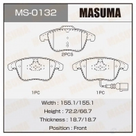 Колодки тормозные дисковые MASUMA 1420939067 1GMK V 4560116722907 MS-0132