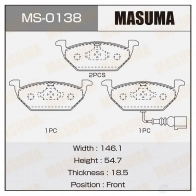 Колодки тормозные дисковые MASUMA 1422881656 3NNW ZL MS-0138 4560116722921