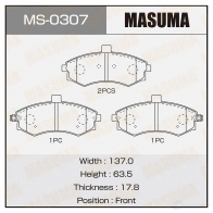 Колодки тормозные дисковые MASUMA ZZ A6QVC 4560116723195 MS-0307 1422881654